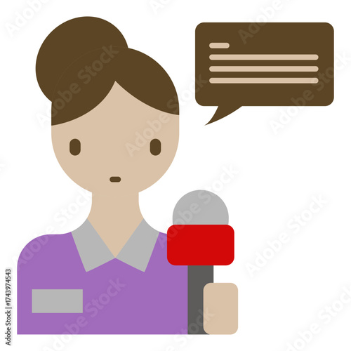 Journalist icon in flat style