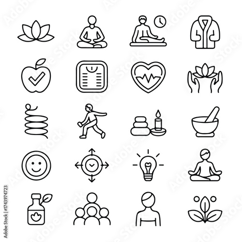 Collection of ayurveda icons