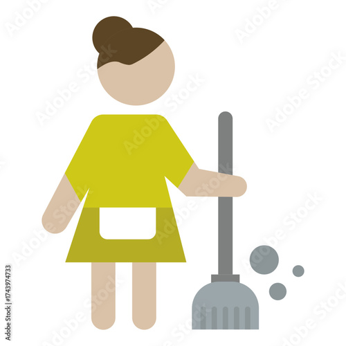 cleaner icon in flat style