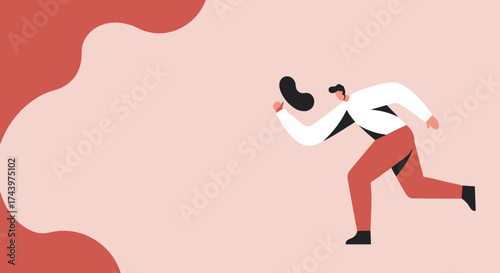 Determined person running forward symbolizing progress business and motivation on a clean background