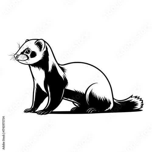 Captivating black footed ferret art! Perfect for nature lovers, pet enthusiasts, and wildlife projects