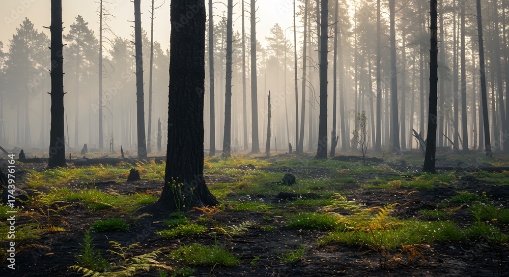 Obraz premium Forest after fire