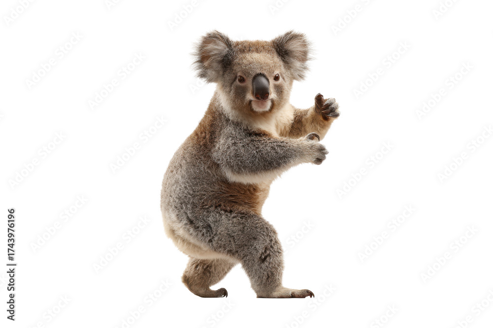 Obraz premium Funny Dancing Koala Isolated on White