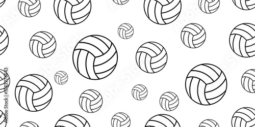 Volleyball seamless soccer ball pattern, sport design background