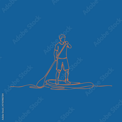 Person Stand-Up Paddleboarding on Calm Water During Bright Day with Clear Sky and Minimal Wind