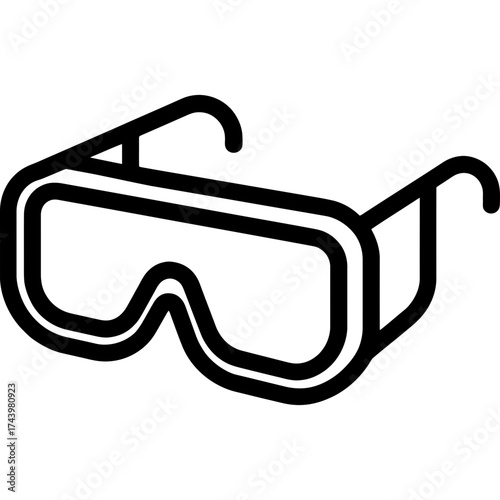 Safety goggles lab outline icon vector