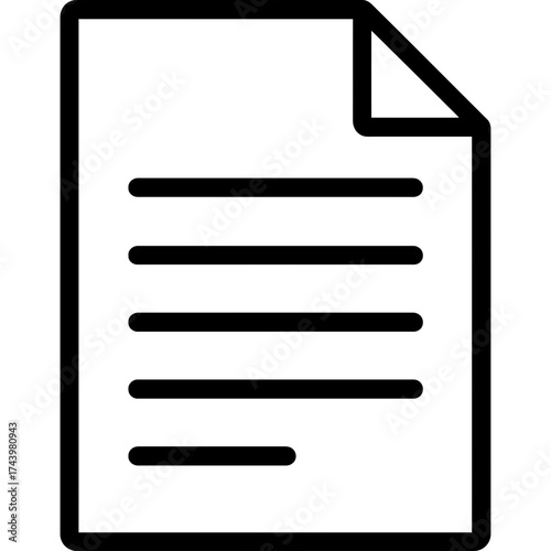 Letter paper outline icon vector