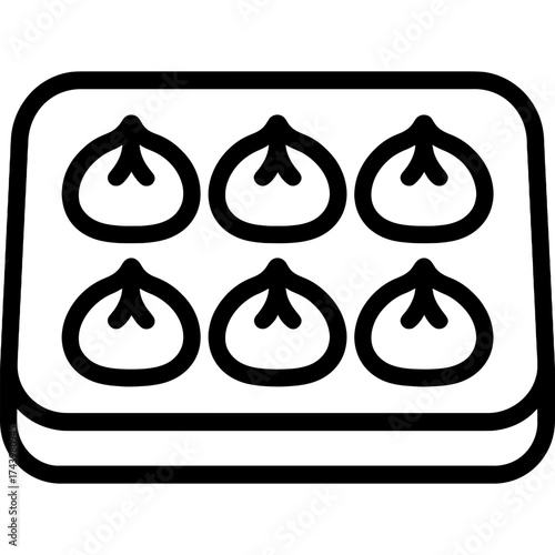 Minimalistic dumpling tray icon