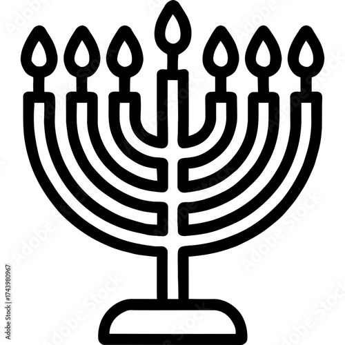Minimalistic menorah icon design