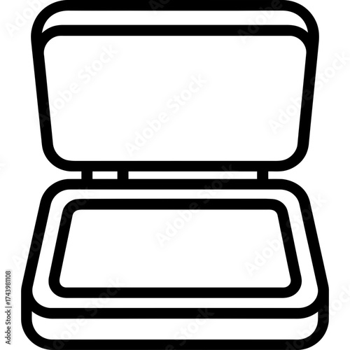 Rubber stamp pad outline icon vector
