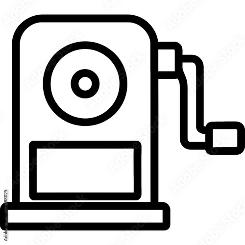 Manual pencil sharpener outline icon vector