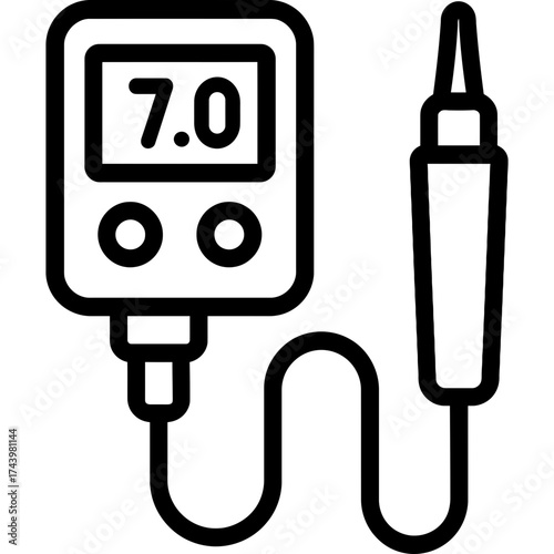 Ph meter for brewing outline icon vector
