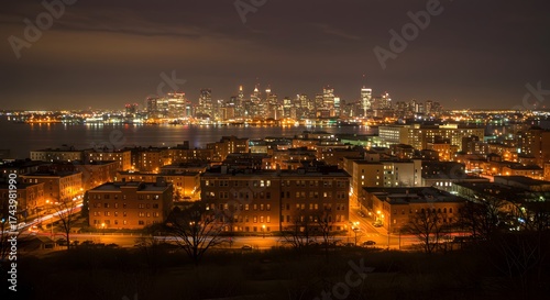 City skyline at night