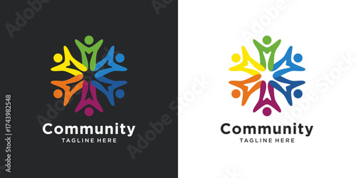 Colorful community unity logo design