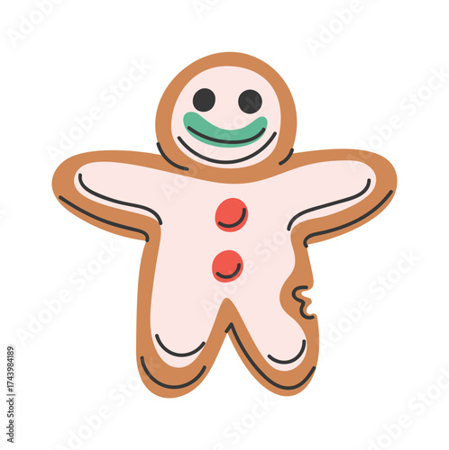 Gingerbread man Christmas cookie design
