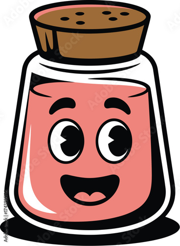 Cute cartoon salt shaker illustration vector graphic design art
