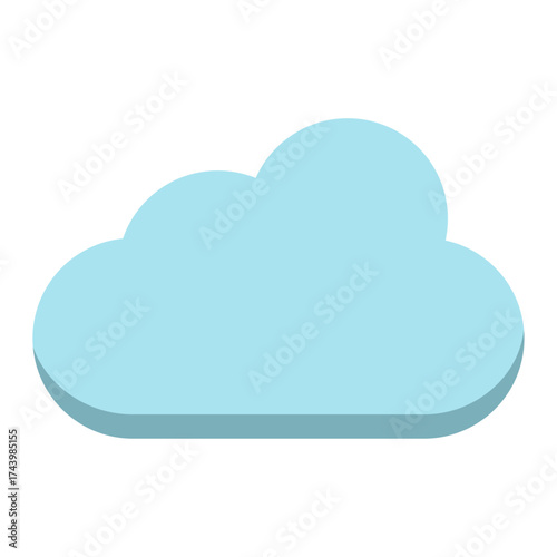 Blue Cloud Flat Icon Illustration