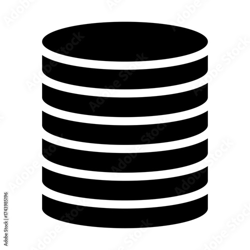 Coin Stack Silhouette Icon Illustration