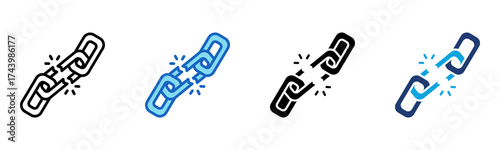 Broken Link icon Multi Style Vector Illustration
