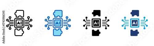 Ai Integration icon Multi Style Vector Illustration