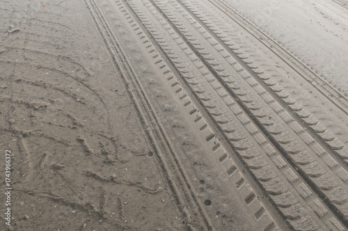 Close-up of tire tread patt...