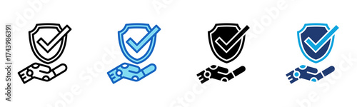 Data Protection icon Multi Style Vector Illustration