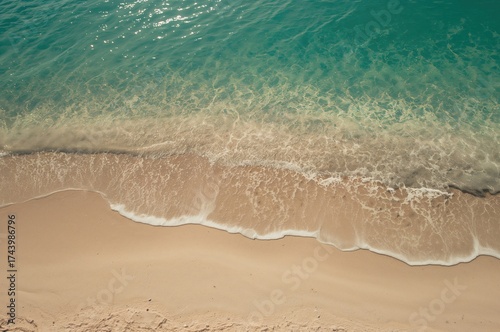 Gentle ocean waves lapping ...