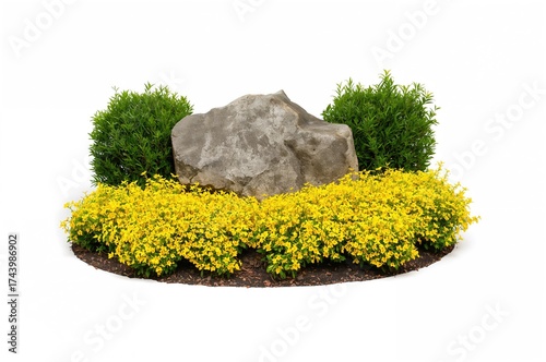 Rock centerpiece encircled ...
