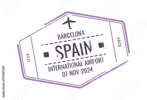 Spain travel stamp rubber seal
