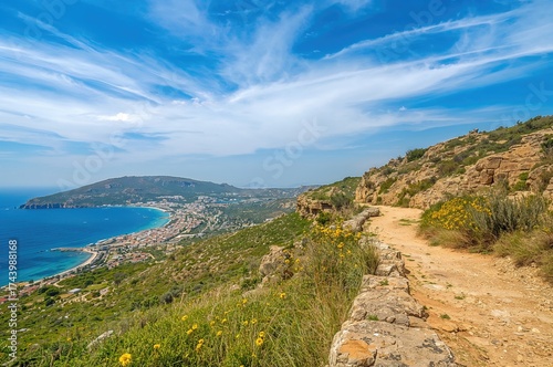 Rocky terrain leading to an...
