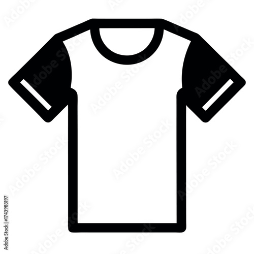 Simple Black and White TShirt with Round Neck and Short Sleeves
