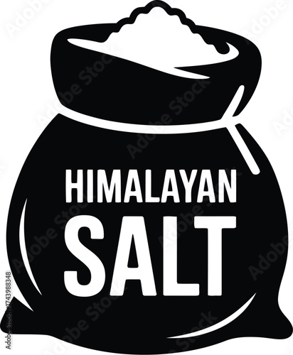 Himalayan pink salt bag vector illustration food seasoning icon