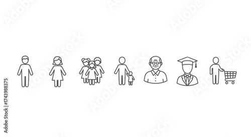 Diverse group of professionals and consumers representing different occupations and lifestyles vector