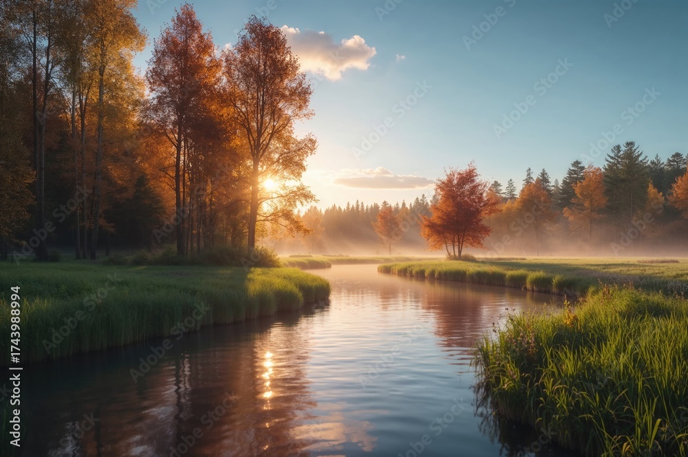 custom made wallpaper toronto digitalGentle Stream Flowing Through an Early Fall Forest