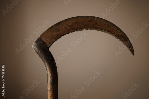 Vintage metal sickle for ag...