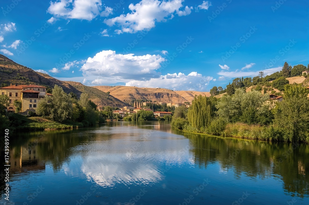 Fototapeta premium Valley of the Tagus River in a historic province of Spain