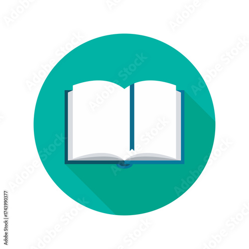 Open Book Icon Flat Design Knowledge Learning Education School Reading Study Information Symbol Graphic Illustration
