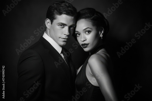 Monochrome image of a sophisticated pair