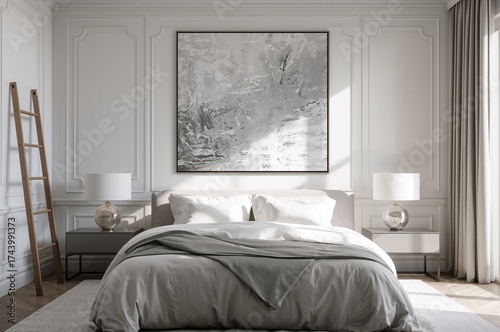 Silver artwork mounted on a...