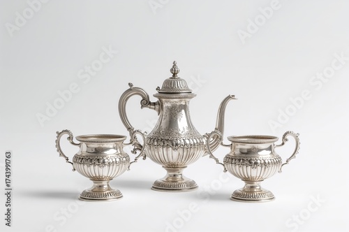 Isolated Silver Tea Service...