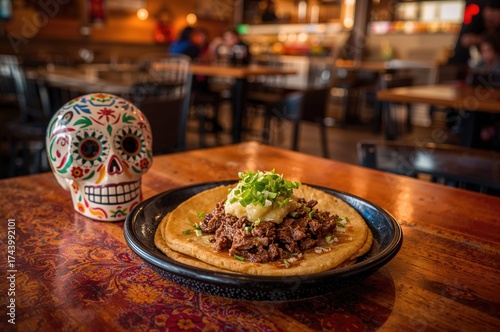 Traditional meat sopes serv...