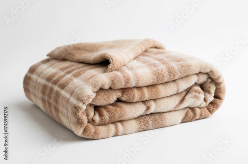 Cozy beige checkered fabric...