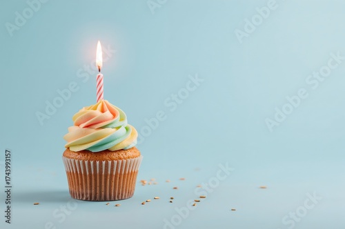 Delicious cupcake topped wi...
