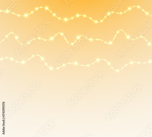 Twinkle lamp chain, glowing bulbs, and decorative garland.