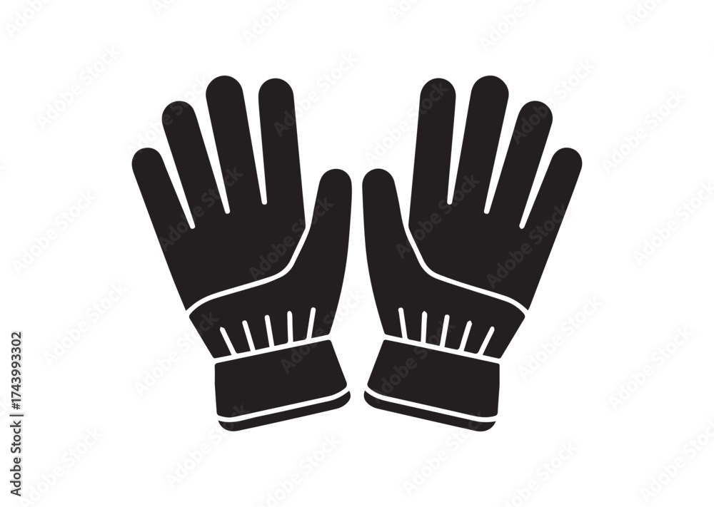 Obraz premium Gardener gloves Icon, Gardener gloves Solid Vector