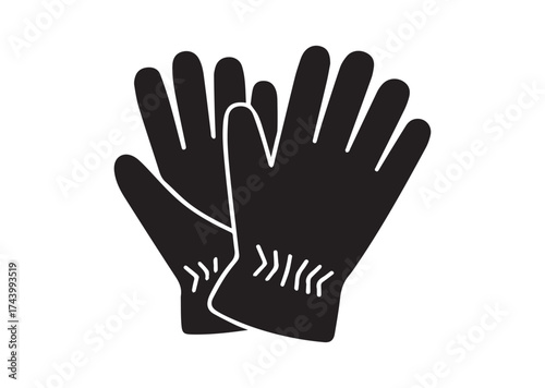 Gardener gloves Icon, Gardener gloves Solid Vector