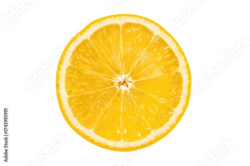 Fresh yellow lemon wedge on...