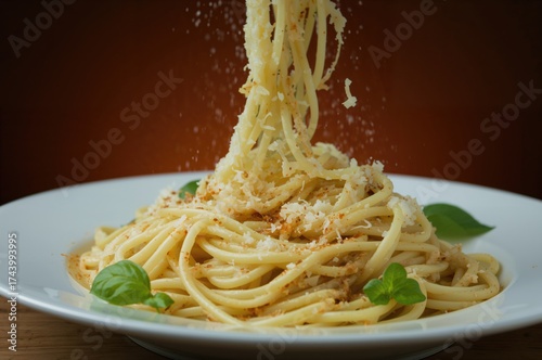 Pasta served with a creamy ...