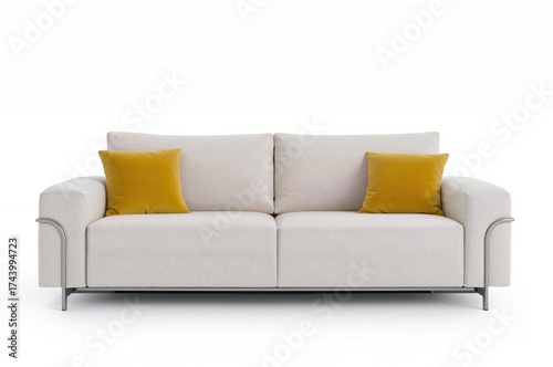 Convertible sofa on a white...