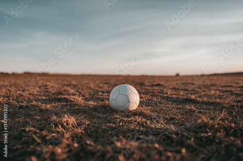 Soccer ball resting on a wi...